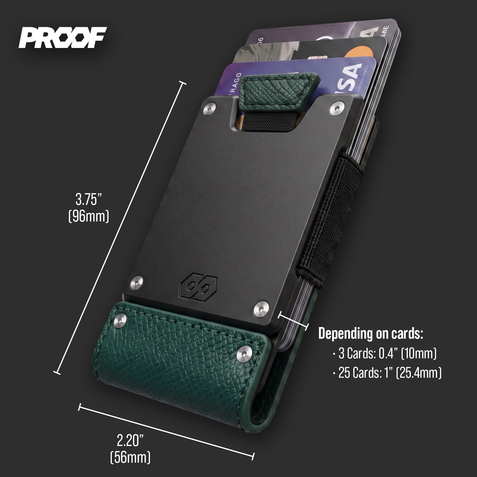 PROOF Wallet | The Verdant | Top Grain Woodland Green Leather & Dark Gunmetal