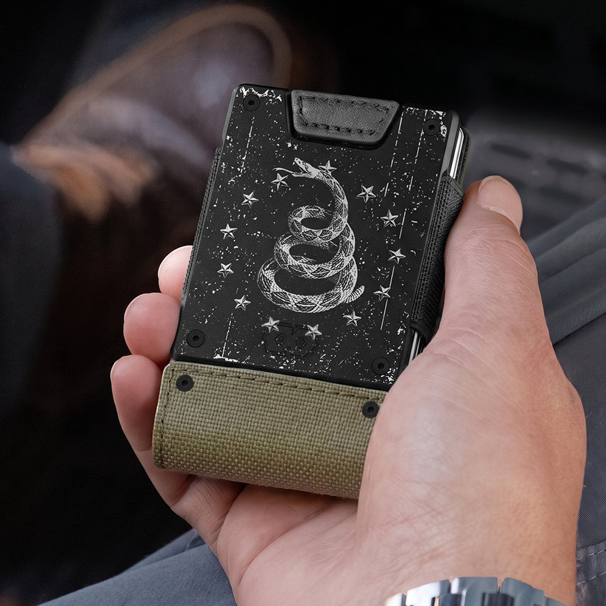 小物 gibous snake cross folding wallet Limited Edition | Gadsden Flag Wallet | Carry PROOF