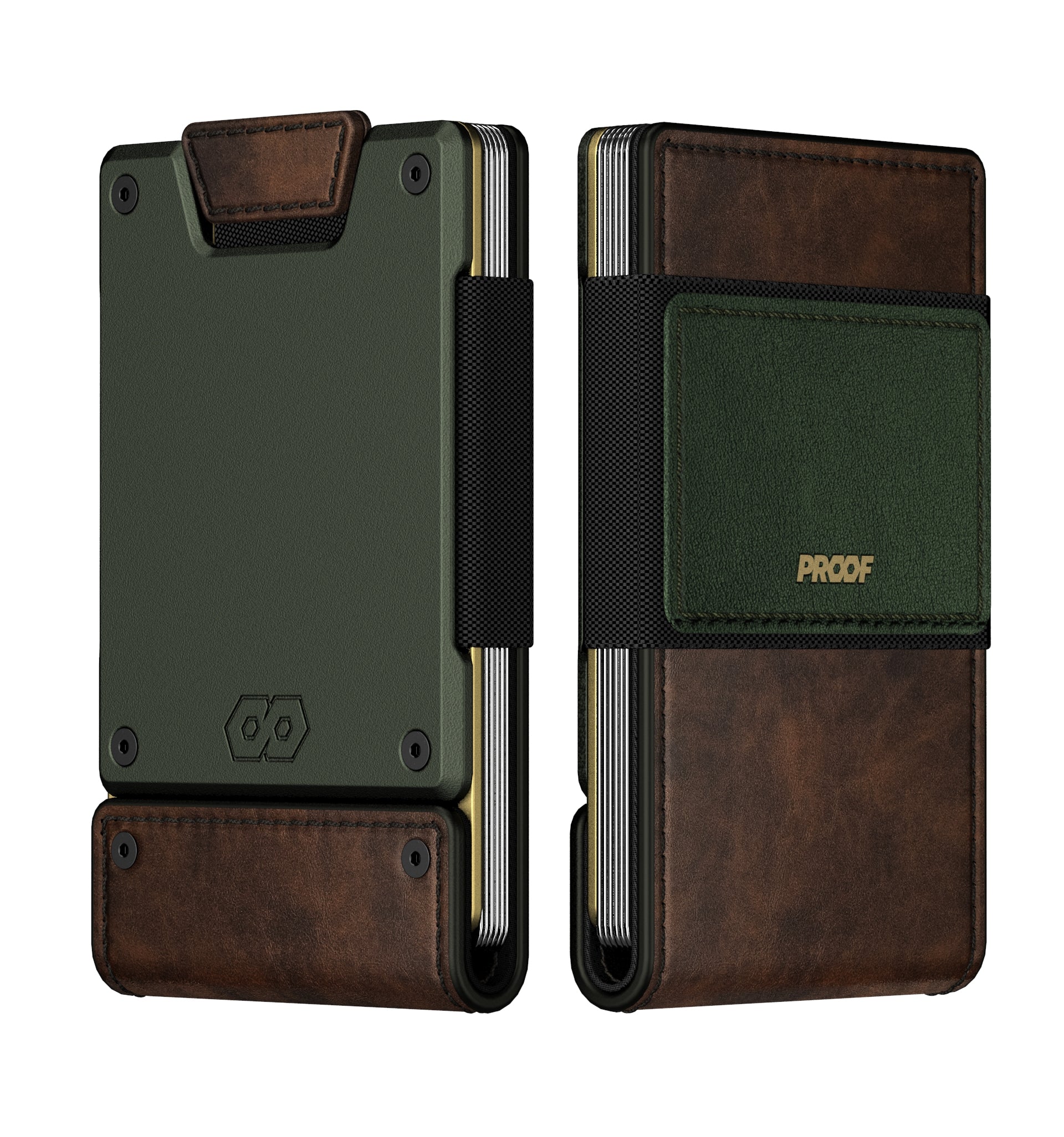 PROOF Wallet | The Greenskeeper | Classic Leather & Fairway Green Metal